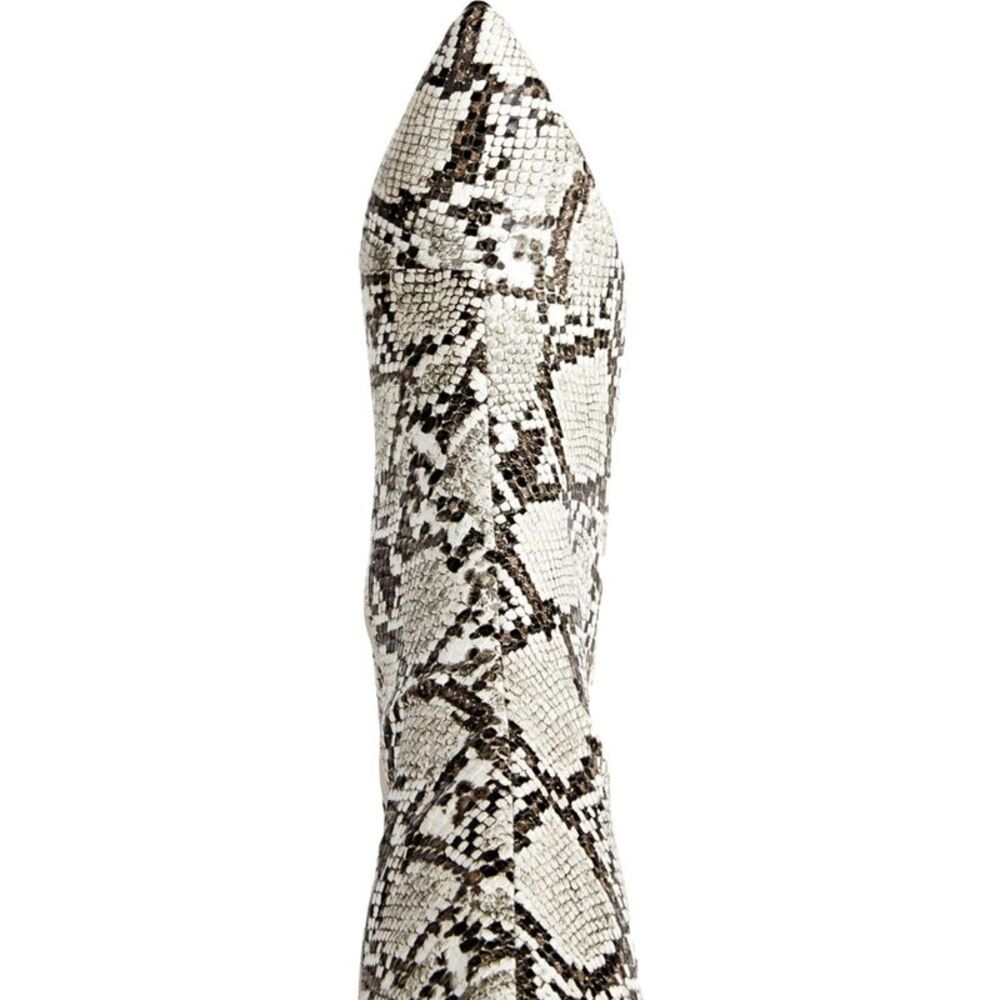 THALIA SODI Womens Beige Snake V-Notch Rajel Pointed Toe Stiletto Boots 5 M - Picture 3 of 3
